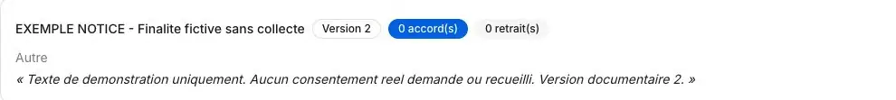 Capture 25 Résultat testé après rechargement : Version 2 et texte modifié, avec 0 accord et 0 retrait.