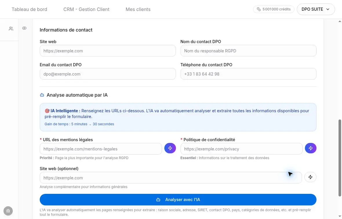 Pages sources et commande Analyser avec l’IA.